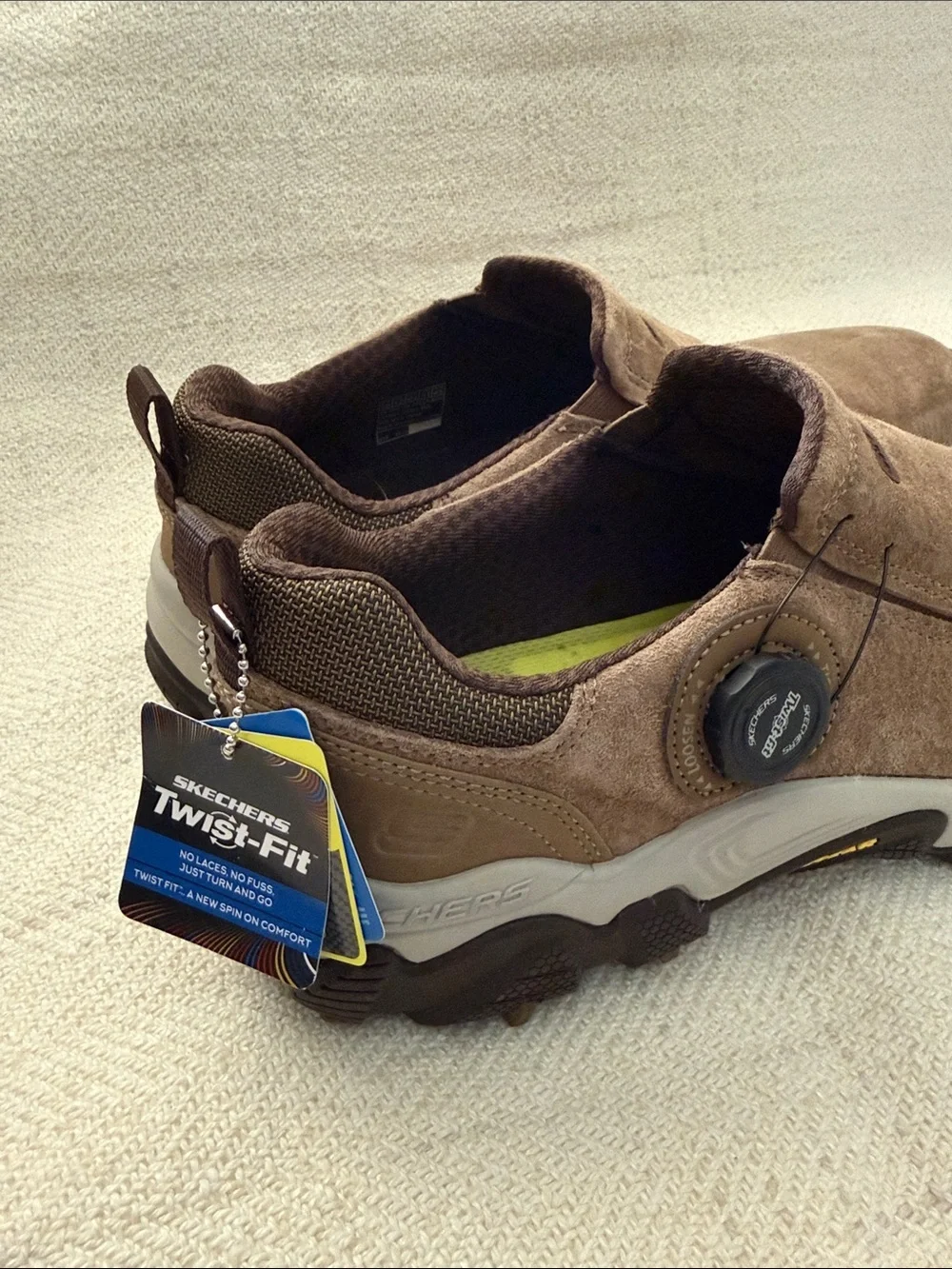 NWT! Skechers Men’s Twist-Fit Brown Suede Slip-On Loafers Size 13